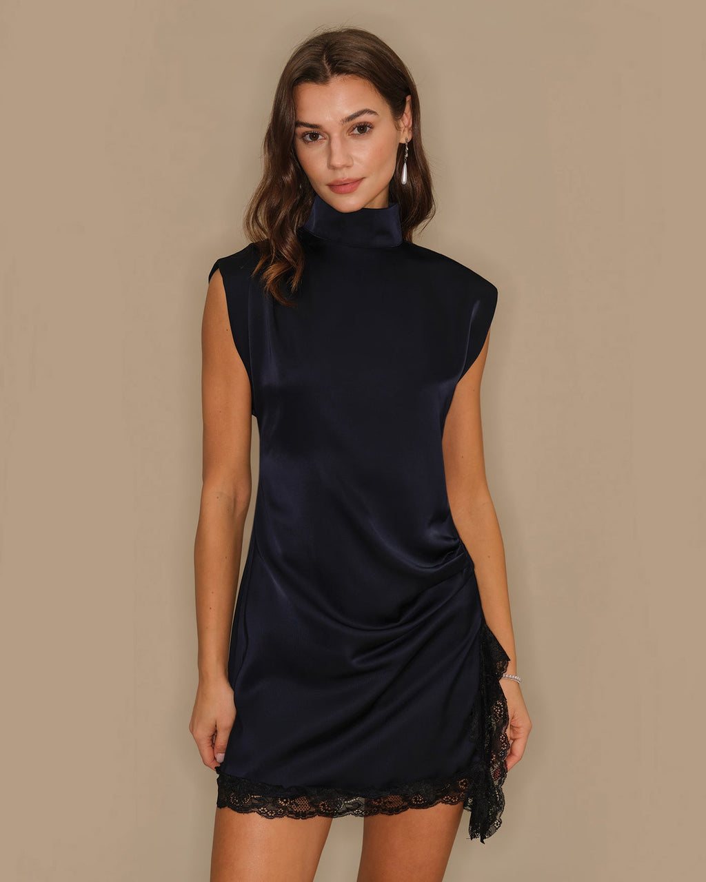 Mini vestido de encaje Azul Tortuga
