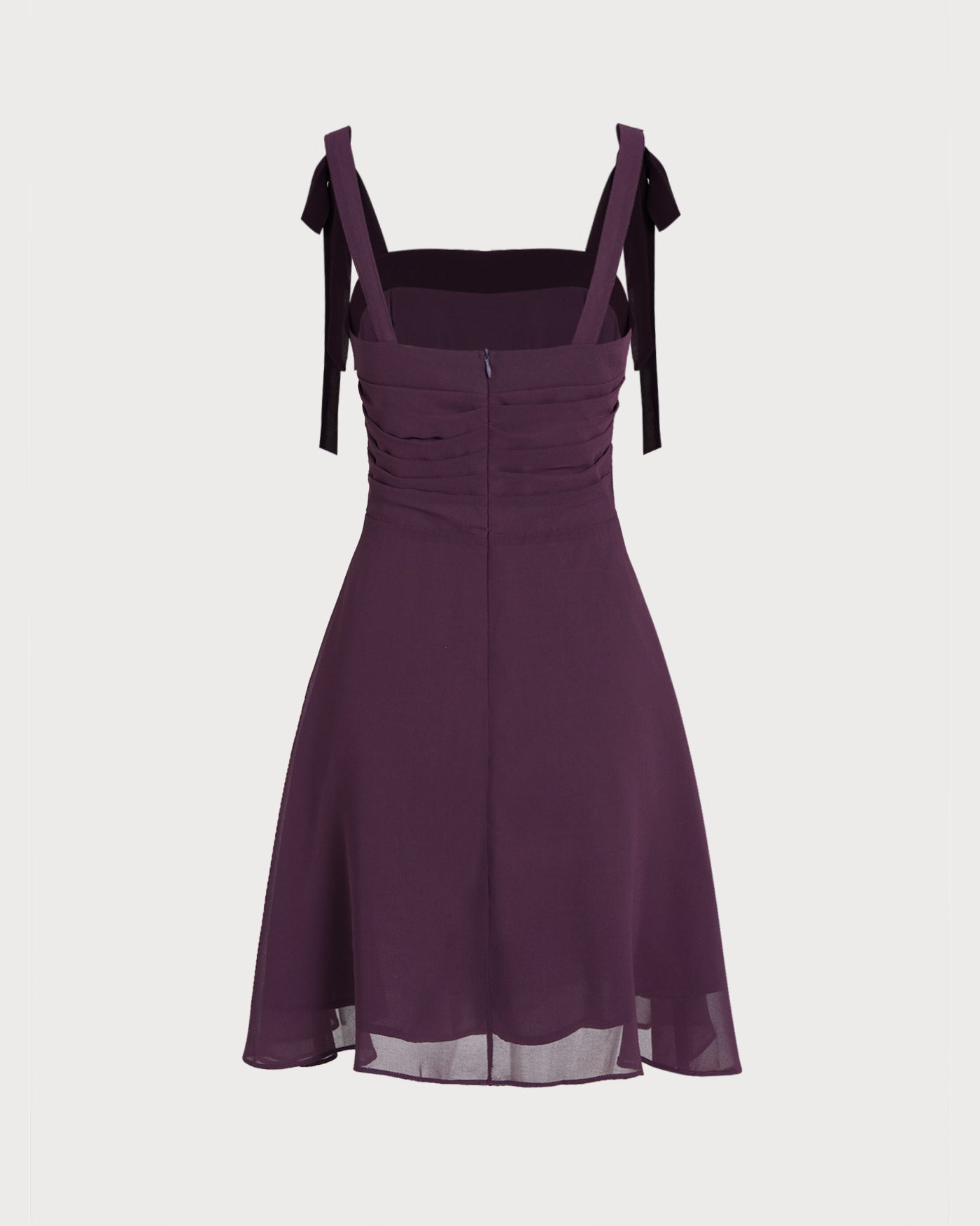 Minivestido de gasa con tirantes morados