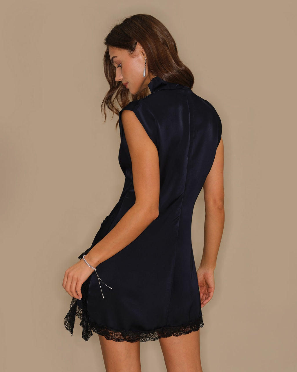 Mini vestido de encaje Azul Tortuga