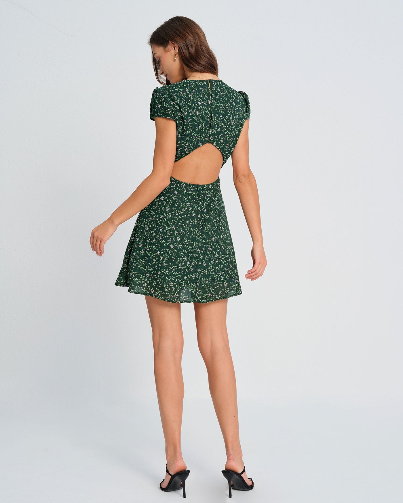Green Floral Mini Dress