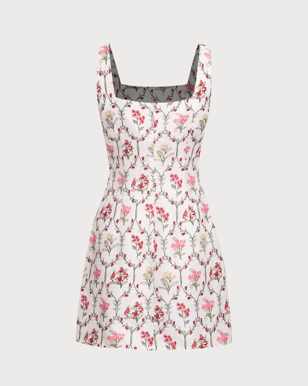 Floral Square Neck A-Line Slip Mini Dress