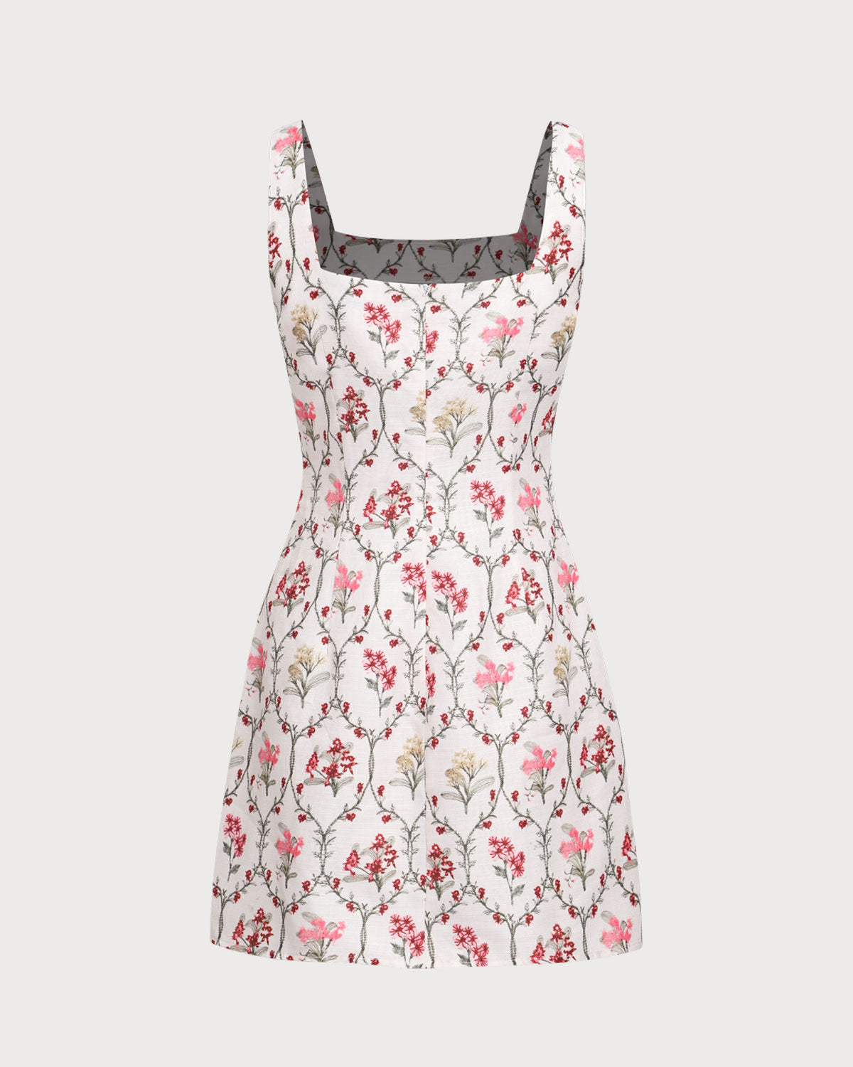 Floral Square Neck A-Line Slip Mini Dress