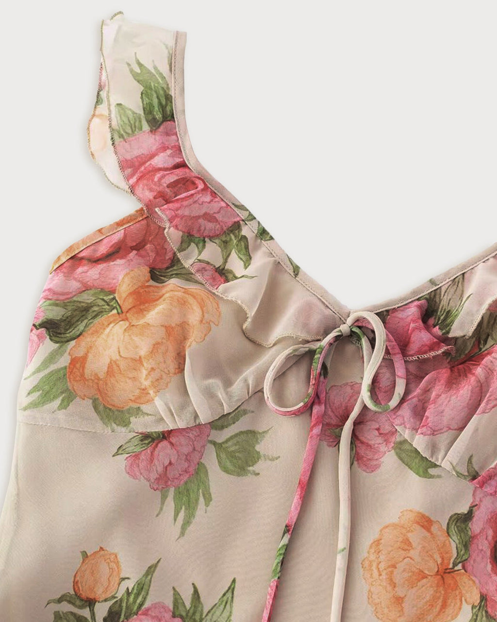 Apricot Floral Slip Mini Dress