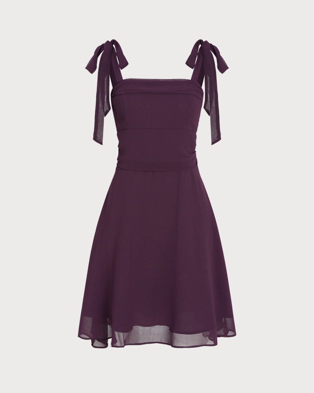 Minivestido de gasa con tirantes morados