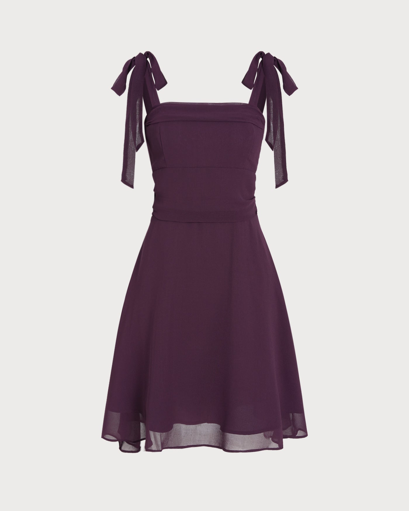 Minivestido de gasa con tirantes morados