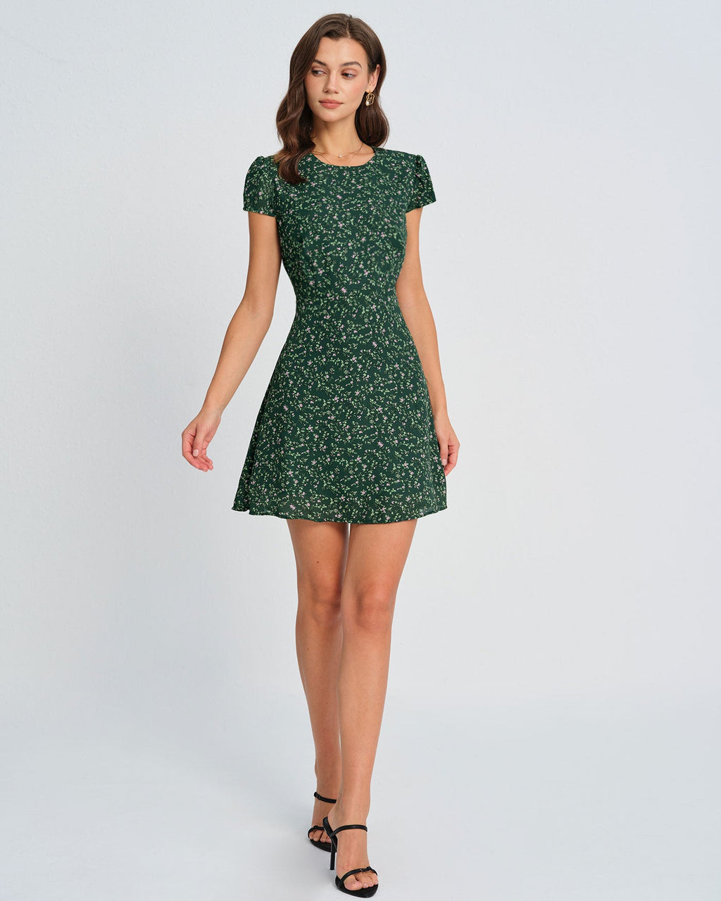 Minivestido floral verde