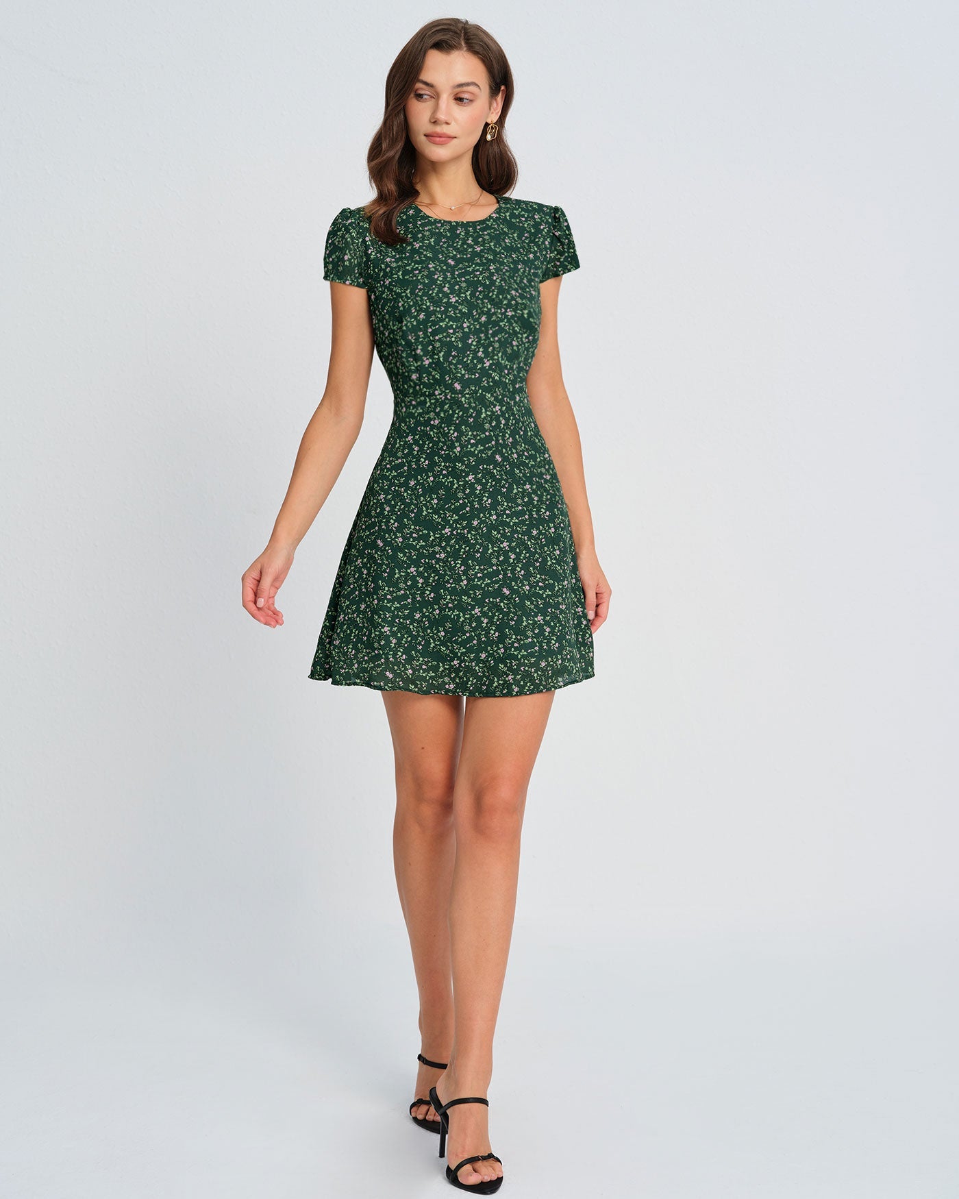 Minivestido floral verde