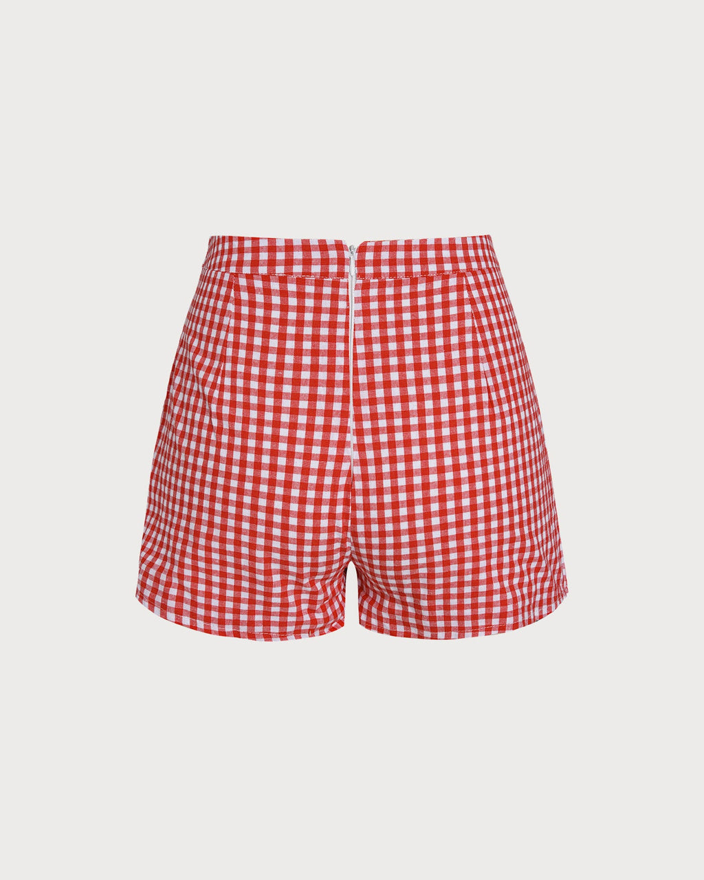 Minifalda-pantalón de cuadros rojos con botones