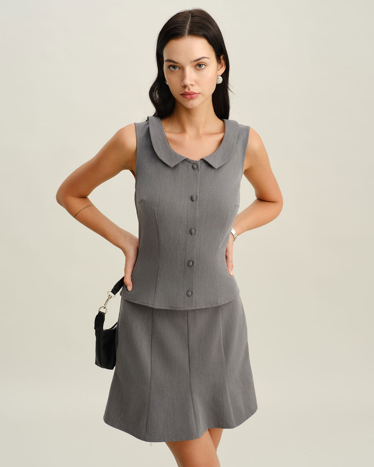 Minifalda sirena gris