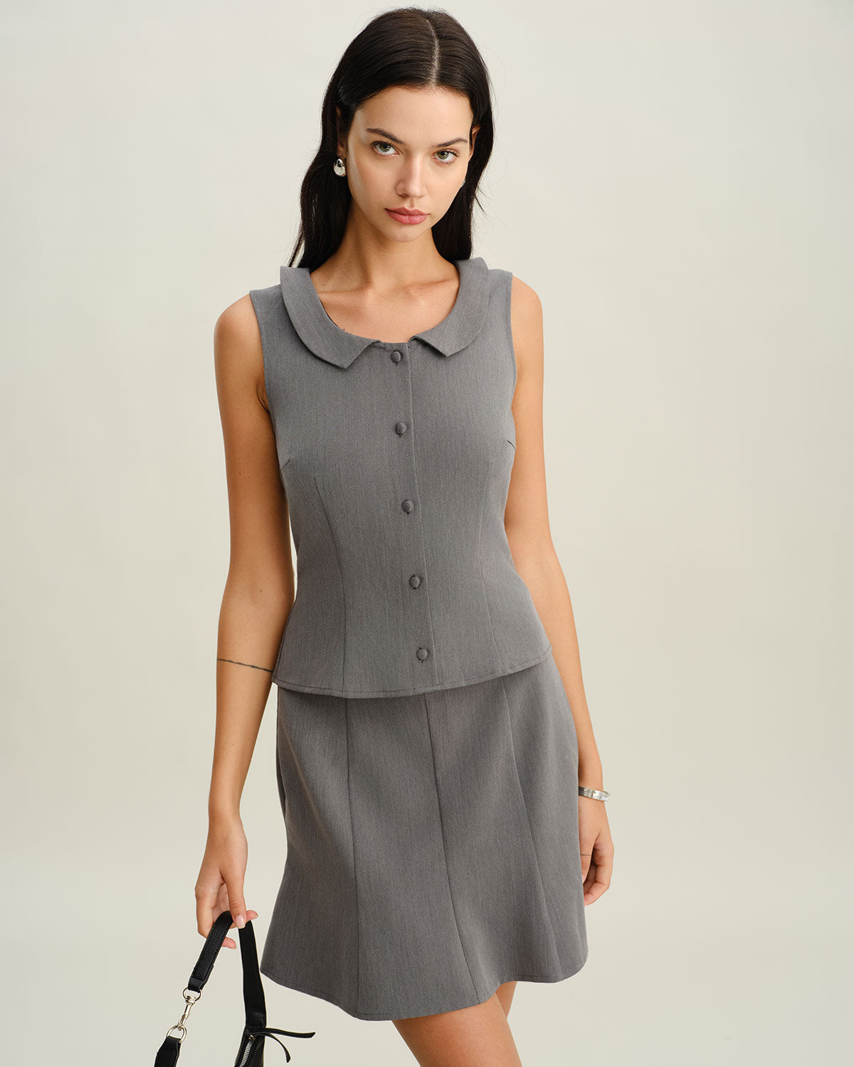 Minifalda sirena gris