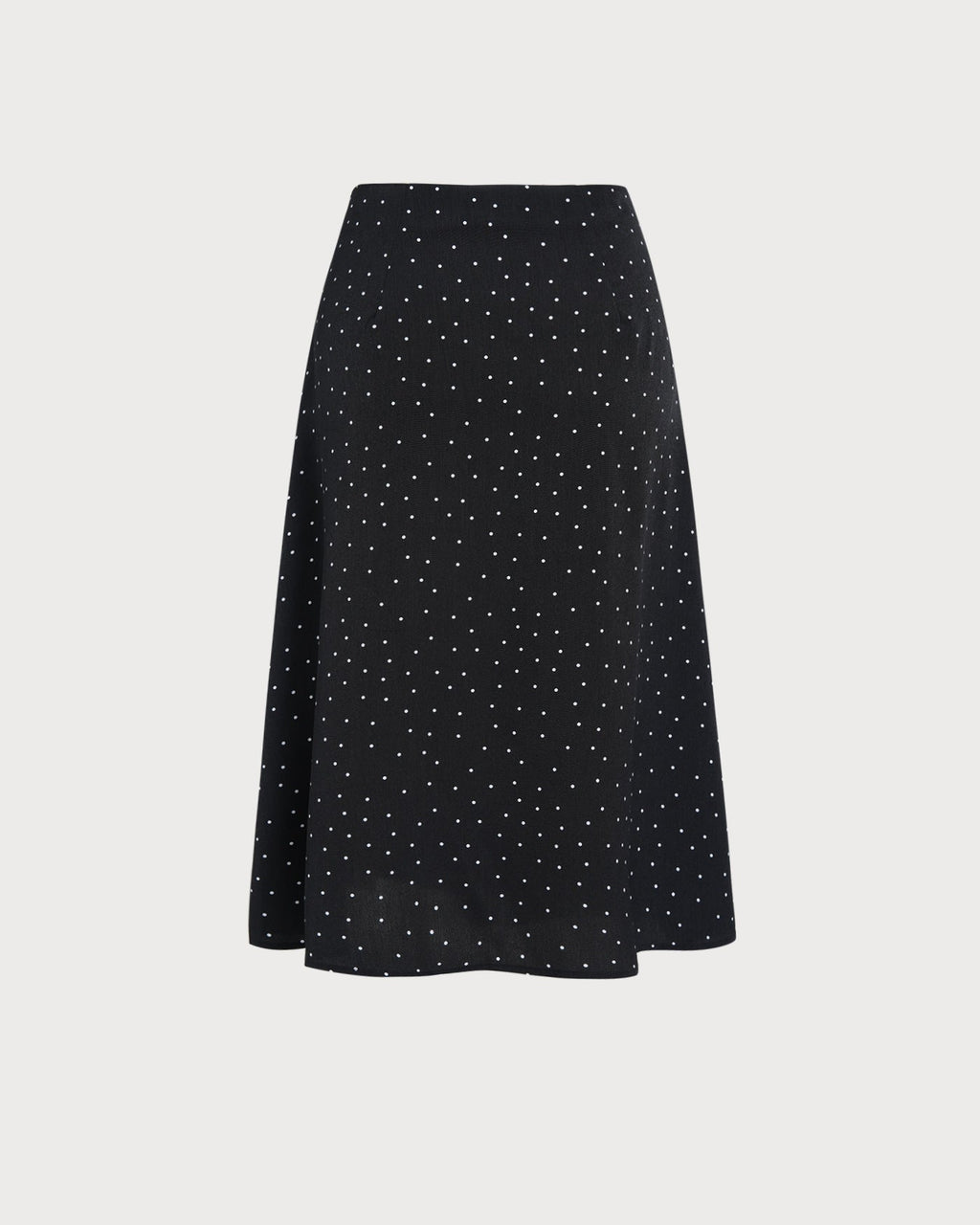 Falda midi negra de lunares