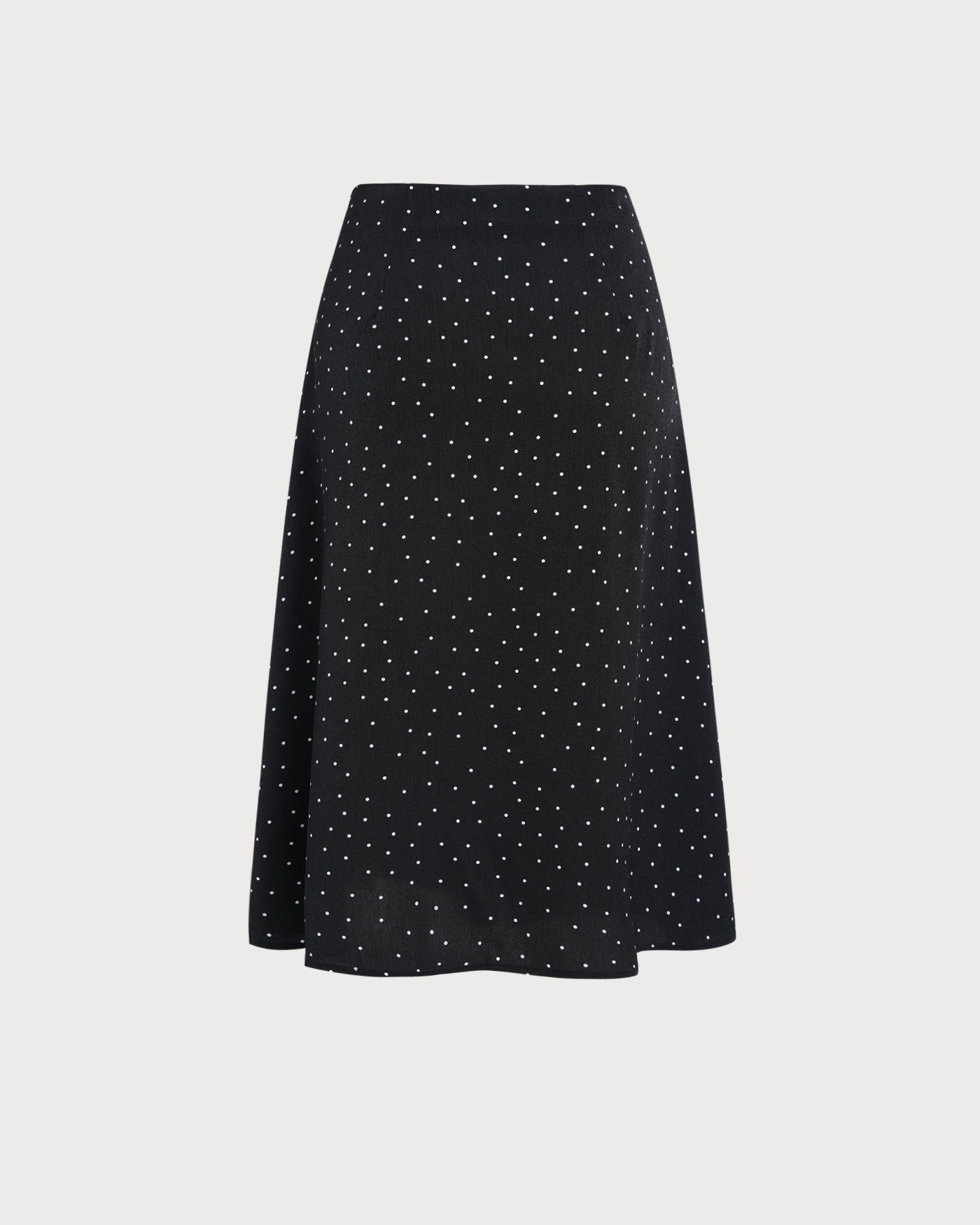 Falda midi negra de lunares