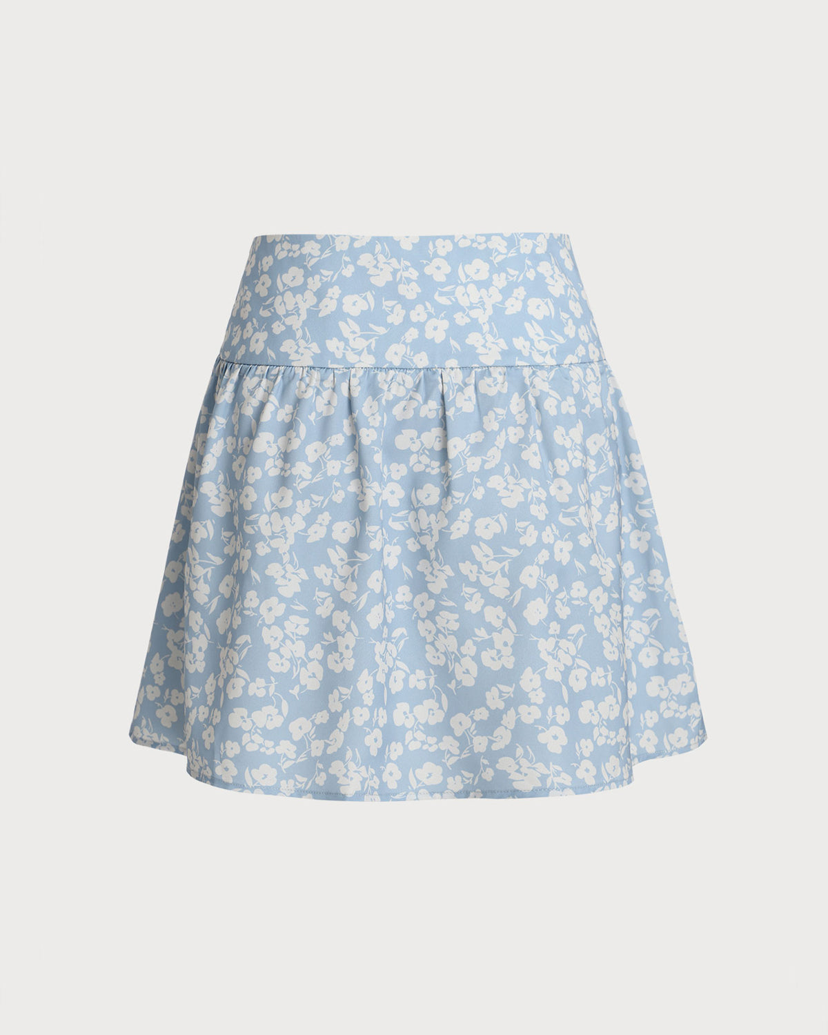 Minifalda acampanada floral azul