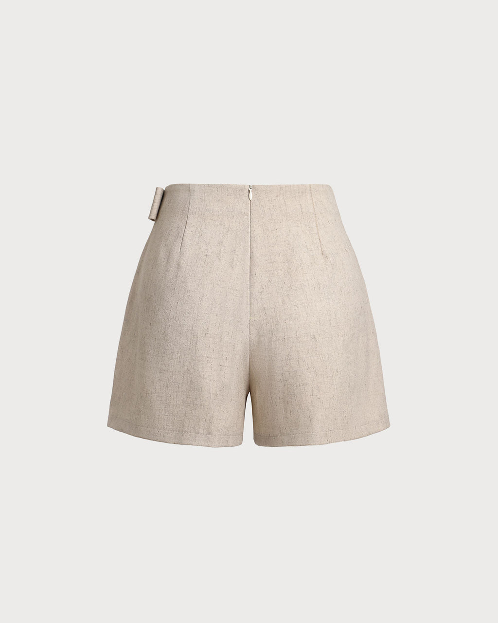 Minifalda pantalón fruncida evasé color caqui