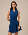 Chaleco de cuello simple azul